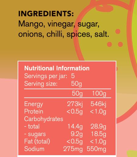 Sarina Sugar Shed Asian Style Mango Chutney 250ml