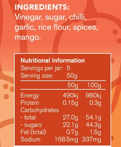 Sarina Sugar Shed Mango Sweet Chilli Sauce 250ml